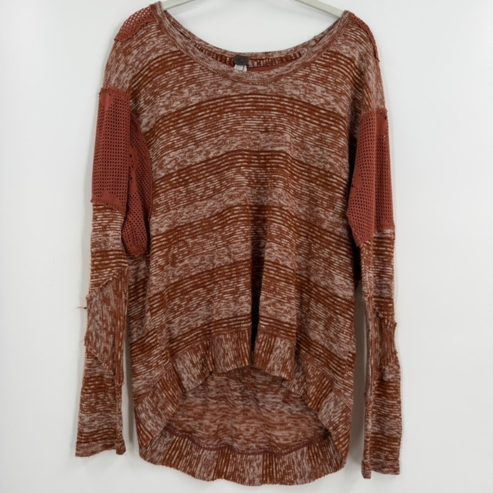 We The Free Womens XS Rust Oversized Knit Sweater Boho Grunge Tunic Lagenlook